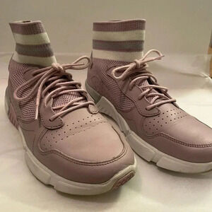 Mark Nason Block Varsity Retro style mid top slip on sneakers.